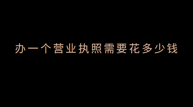 辦一個(gè)營(yíng)業(yè)執(zhí)照需要花多少錢(qián)